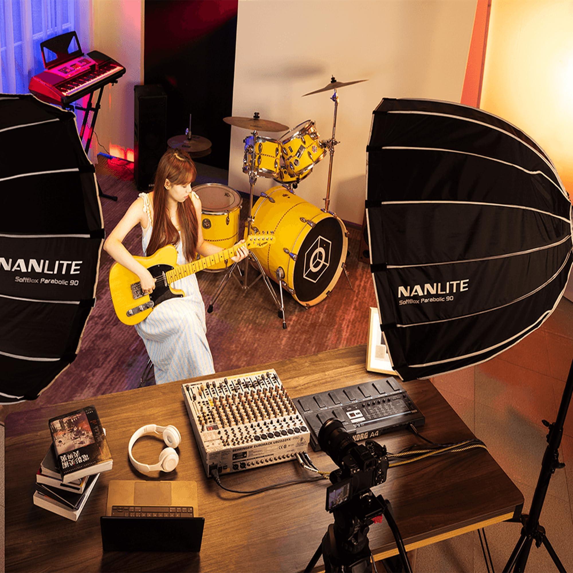 NANLITE NANLITE FS-300C 300w RGB Studio Spotlight, 2700K-7500K, APP Control,Led Video Light Bowens Mount for Photography, Videography,Live Streamer,Content Creation