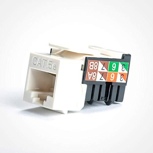 VC VERTICAL CABLE Vertical Cable Cat5E Keystone Jack 25 Pack White