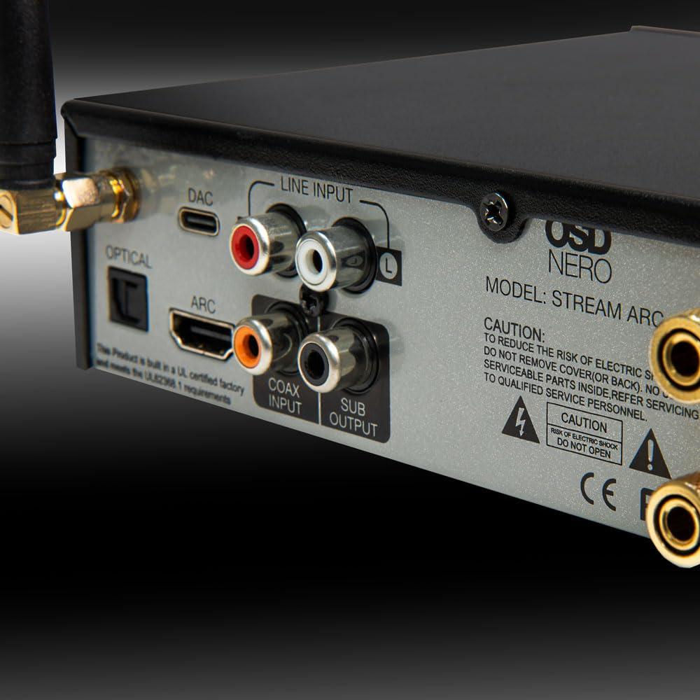 OSD Audio OSD Nero Stream ARC 100W 2Ch Stereo Amplifier Class D w/ARC Input, Wireless BT, Type-C DAC, Optical