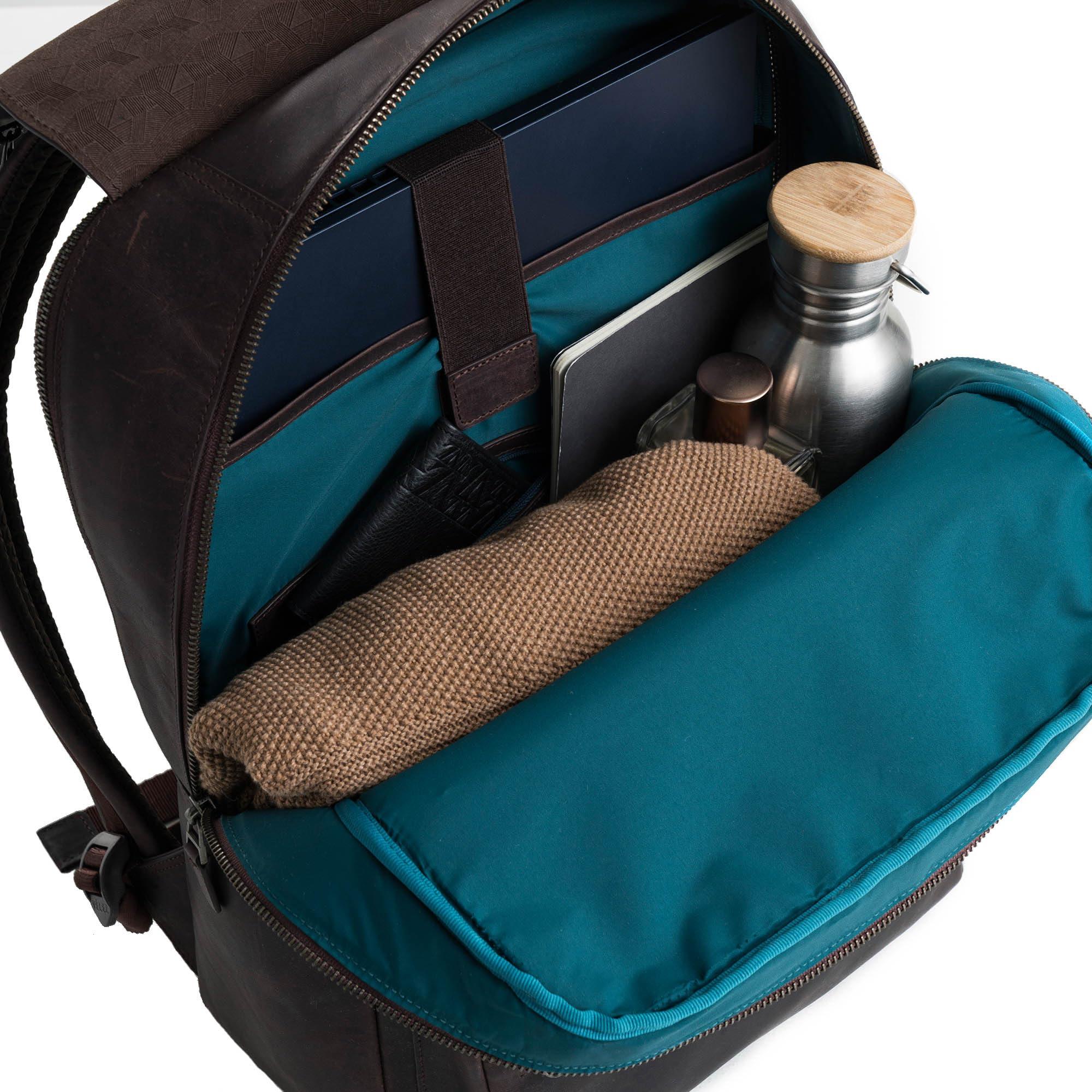 VELEZ VELEZ Dark Brown Top Grain Leather Backpack for Men and Women - 17 Inch Laptop Bag for Work - Handmade Business Bookbag With Large Capacity - Mens Computer Travel Shoulder Bags Shoulder Bags