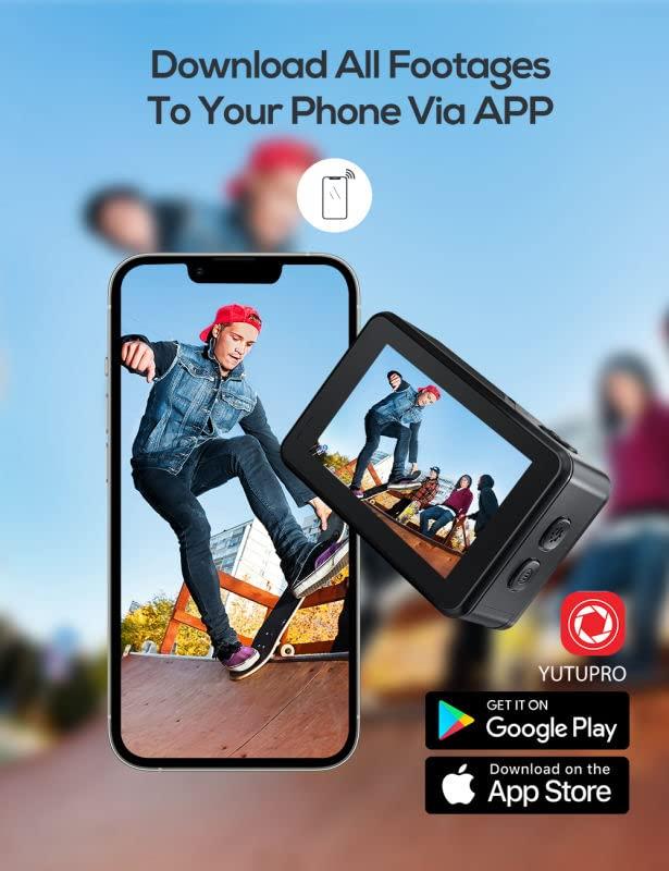 iZEEKER iZEEKER Action Camera 4K 24MP with Touchscreen, 40M Underwater Camera Waterproof, Dual Screen Vlog Camera with EIS3.0, WiFi, Remote Control with 2X 1350mAh Batteries,Charger and Accessory Kit-iA800