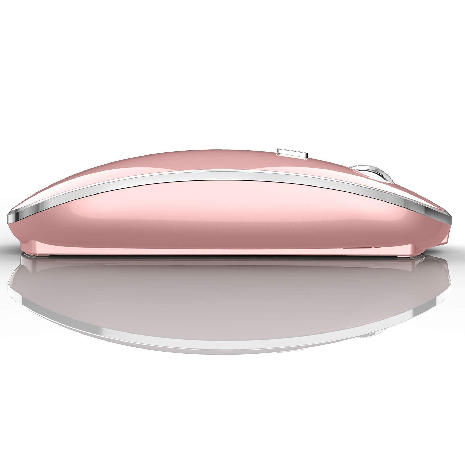 Harfoowo Wireless Bluetooth Mouse for iPad pro iPad Air Mac MacBook Pro MacBook Air Laptop iMac Chromebook Win8/10/11 HP DELL PC (Pink)