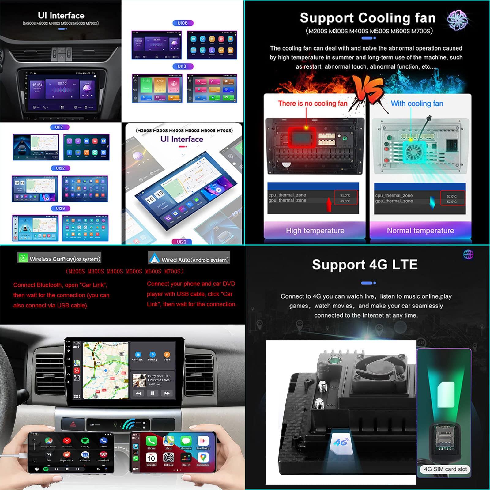 ZEARLY ZEARLY Double Din Car Stereo for Honda Odyssey 3 RL3 RL4 2003~2008 Compatible with Carplay, 9 Inch Touchscreen Car Stereo with Bluetooth MP5 Player, Backup Camera, Mirror Link, FM Car Radio,M600s