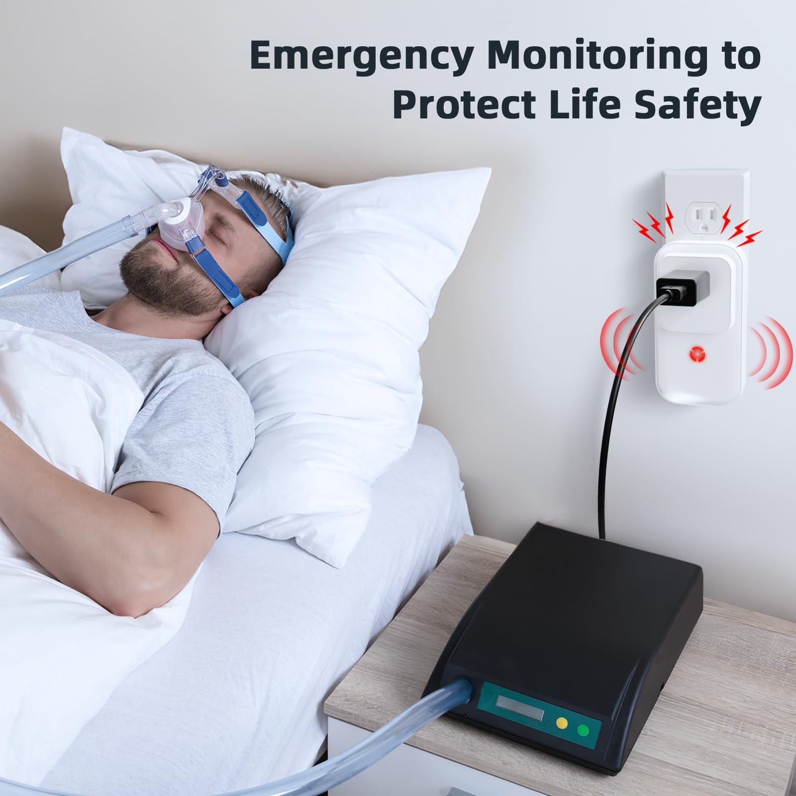 Satisure Power Failure Alarm for Freezer 3 Pack(1 Black + 2 White), Freezer Power Outage Alarm 7 Sirens, Freezer Alarm with 0-110dB Adjustable LED Indicator 12H Alert