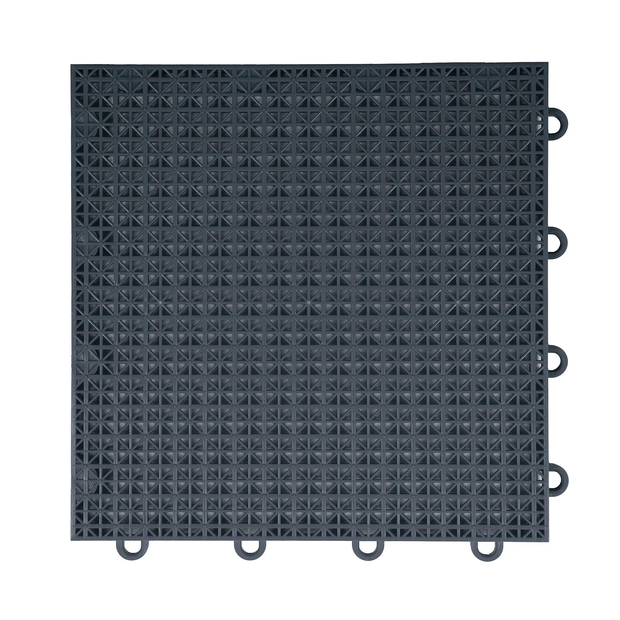 IncStores IncStores 5/8 Inch Thick ProGame Outdoor Basketball Court Flooring | Build The Ultimate Space for Basketball, Tennis, and More with Weatherproof Plastic Floor Tiles | 40 Tiles, Graphite