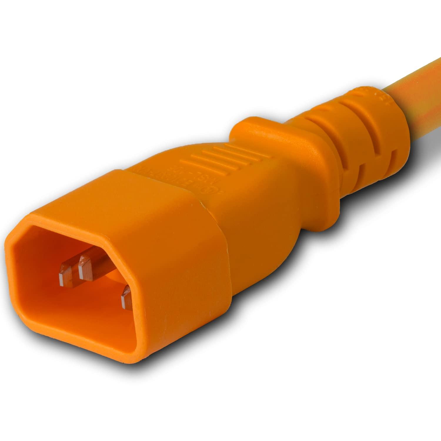 World Cord Sets, Inc World Cord Sets 6 Foot IEC 60320 C14 to C15 High Temperature Equipment 15 Amp Power Cable (Orange)