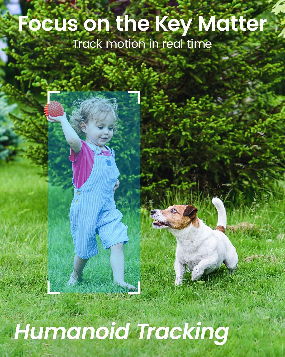 DEKCO DEKCO 2K Security Camera Outdoor 2Packs, WiFi Outdoor Security Cameras Pan-Tilt 360 View, 3MP Surveillance Cameras with Motion Detection and Siren, 2-Way Audio, Full Color Night Vision, Waterproof