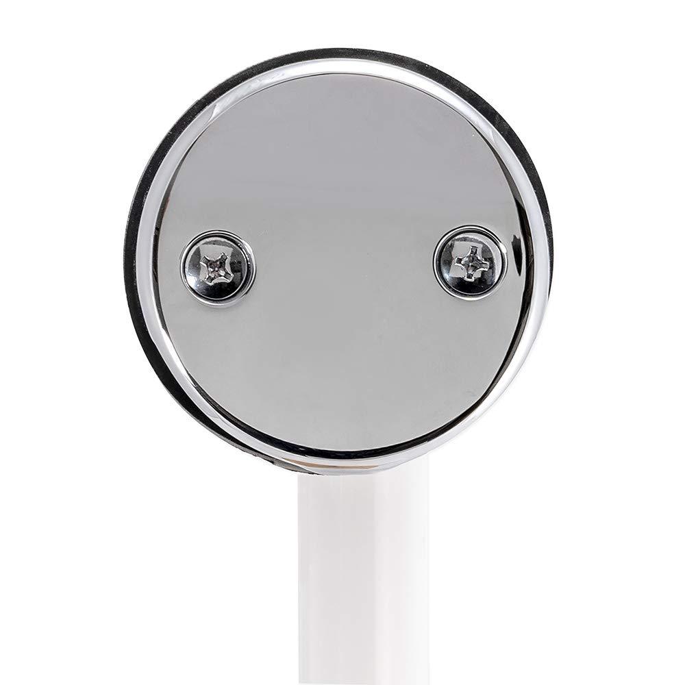 Eastman EZ-Flo 1-1/2 Inch Two-Hole Bath Waste Drain, Plastic Tubular with Chrome Trim, 35217