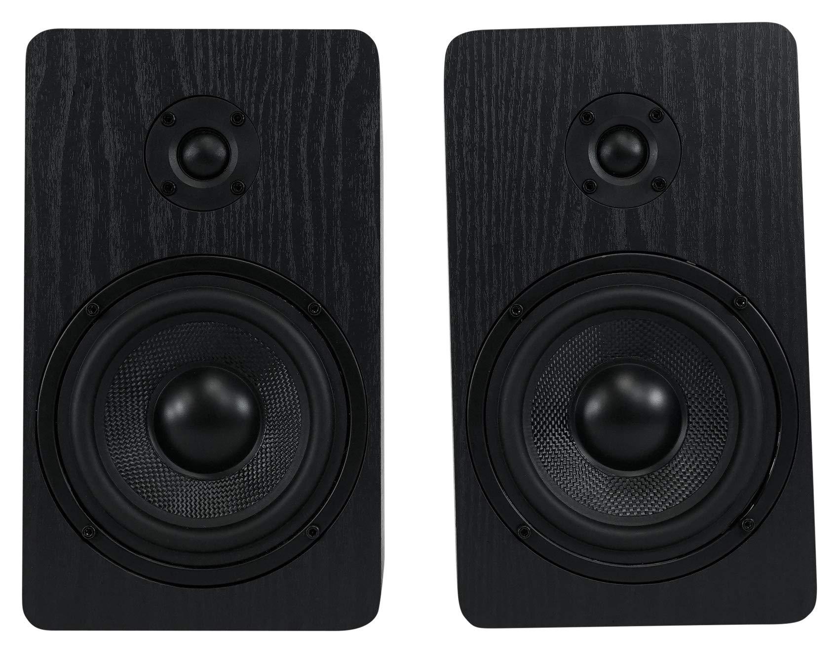 Rockville Pair Rockville RockShelf 54B Black 5.25" Home Bookshelf Speakers w/37 Stands