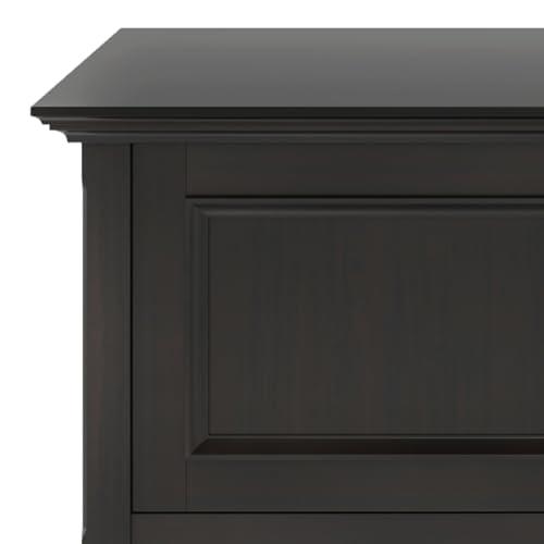 SIMPLIHOME SIMPLIHOME Amherst Solid Wood 72 inch Wide Transitional TV Media Stand in Hickory Brown for TVs up to 80 inches for The Living Room and Entertainment Center