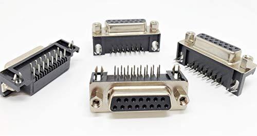 PC Accessories PC Accessories - Connectors Pro 10-Pack DB15 Female Right Angle PCB Mount Connector, 90 Degree D-Sub DR15 F 10-PK
