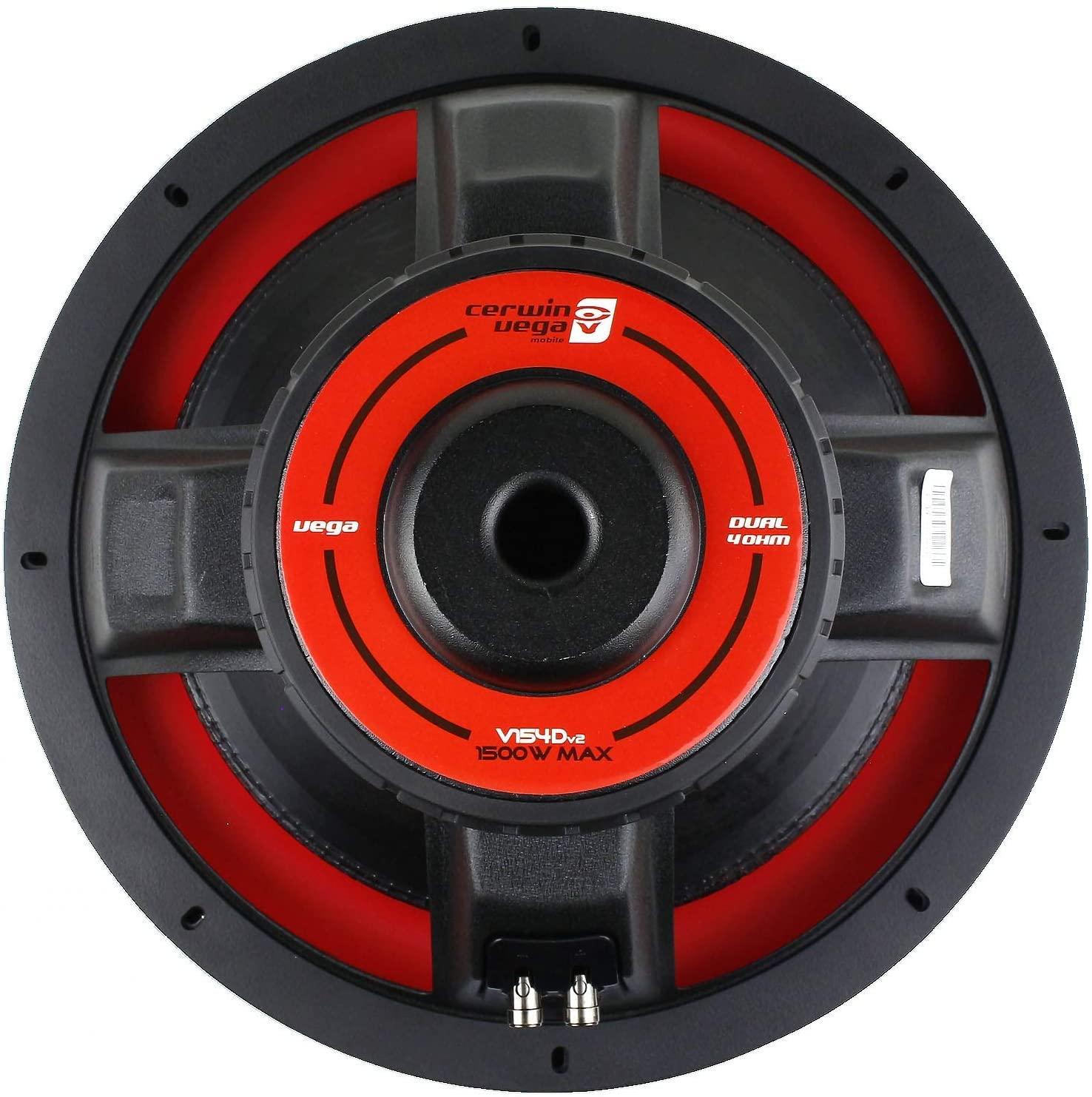 Cerwin Vega Mobile CV Cerwin Vega Vega Series 15\" 550W RMS 4-Ohm High-Performance Subwoofer - Ideal for Car Audio Enthusiasts Seeking Powerful, Crystal-Clear Bass, The Pinnacle of Car Audio Experience V154DV2