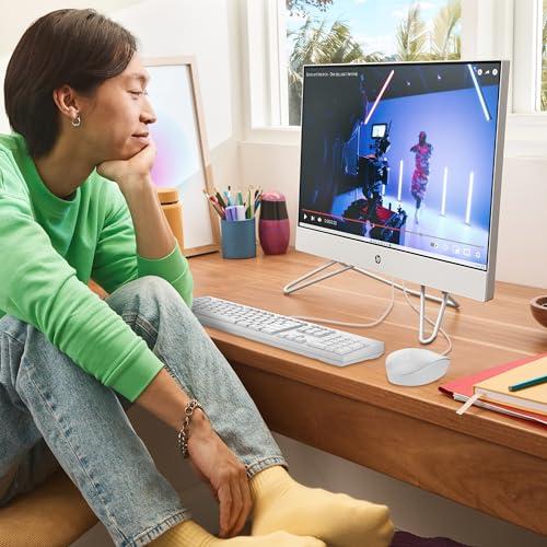 HP HP 24 inch All-in-One Desktop PC, FHD Display, Intel Core i5-1235U, 8 GB SDRAM, 256 GB SSD, Intel UHD Graphics, Windows 11 Home, 24-cb1210 (2024)