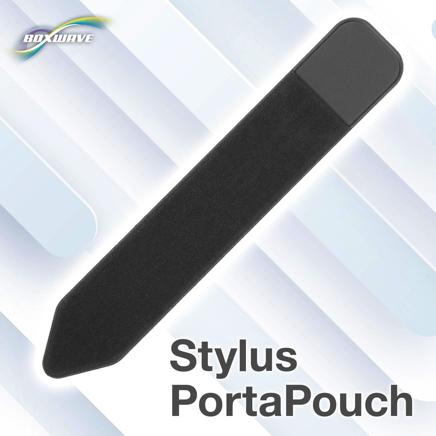 BoxWave BoxWave Stylus Pouch Compatible with Interelectronix IX-TP240 - Stylus PortaPouch, Pen Stylii Holder Carrier Portable Self-Adhesive - Jet Black
