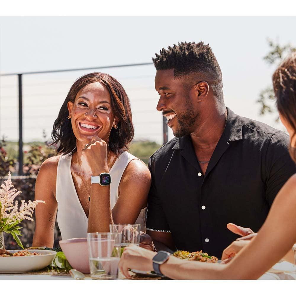 Fitbit Fitbit Sense 2 Advanced Health and Fitness Smartwatch with Tools to Manage Stress and Sleep, ECG App, SpO2, 24/7 Heart Rate and GPS, Shadow Grey/Graphite, One Size (S & L Bands Included) (Blue)