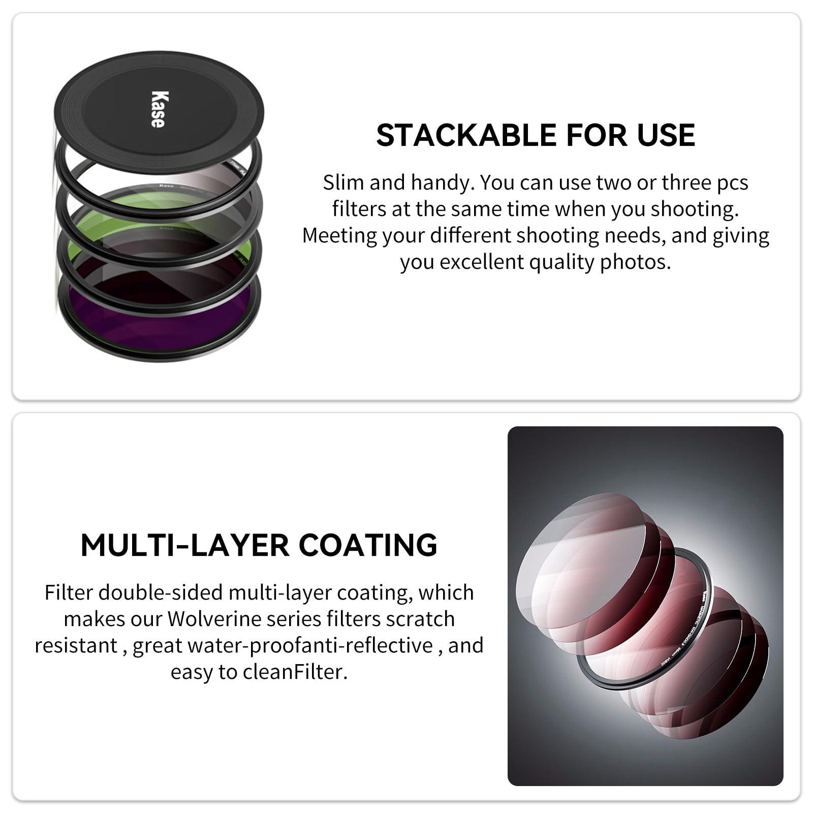 Kase Kase Wolverine 58mm ND100000 16.5 Stop Magnetic Filter Incl Adapter Neutral Density Filters