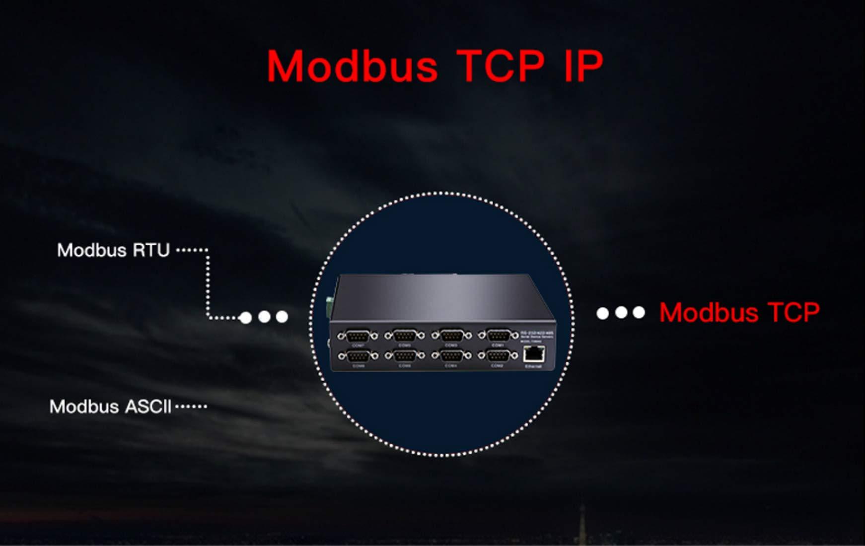 diewu diewu 8 Ports RS232 RS485 RS422 to Ethernet TCP/IP Converter Multiple Serial Device Server Switch Modbus Gateway