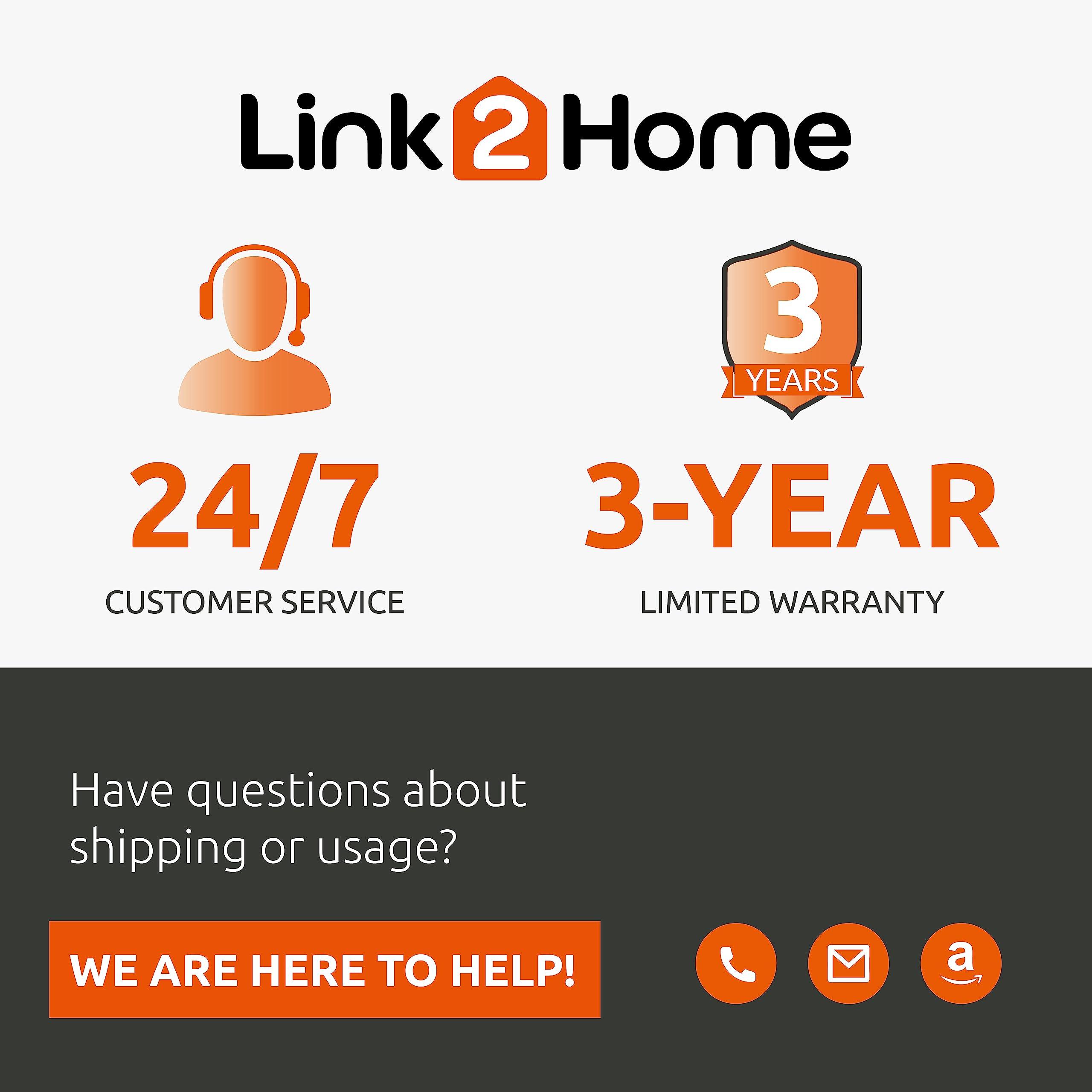 Link2Home Link2Home 20 Ft. Power Handle Extension Cord W/ 2 Outlets & 2 USB Ports - Wall Bracket & Hardware Included