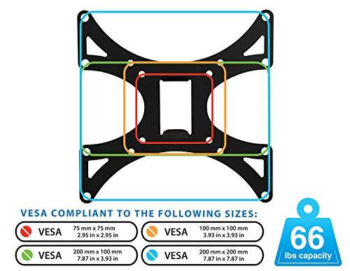 Mount-It! Mount-It! Swivel TV Wall Mount for Single Stud Installation | Fits Up to 200x200 VESA Patterns for 23-42 Inch Flat Screen and Monitors | Adjustable Tilt and Extend | 66 Lbs Capacity, Black