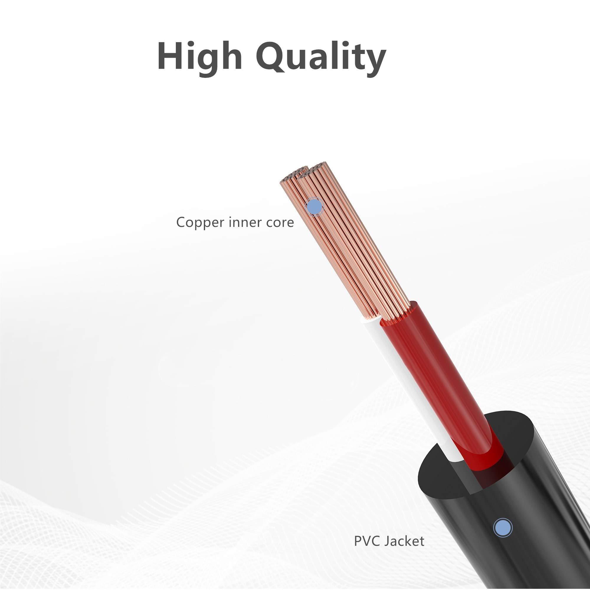 RFAdapter RCA to 3.5mm Mono, 6ft 3.5mm 1/8 inch Mono Male Plug to RCA Male Audio Cable Adapter, for Speakers, Subwoofer