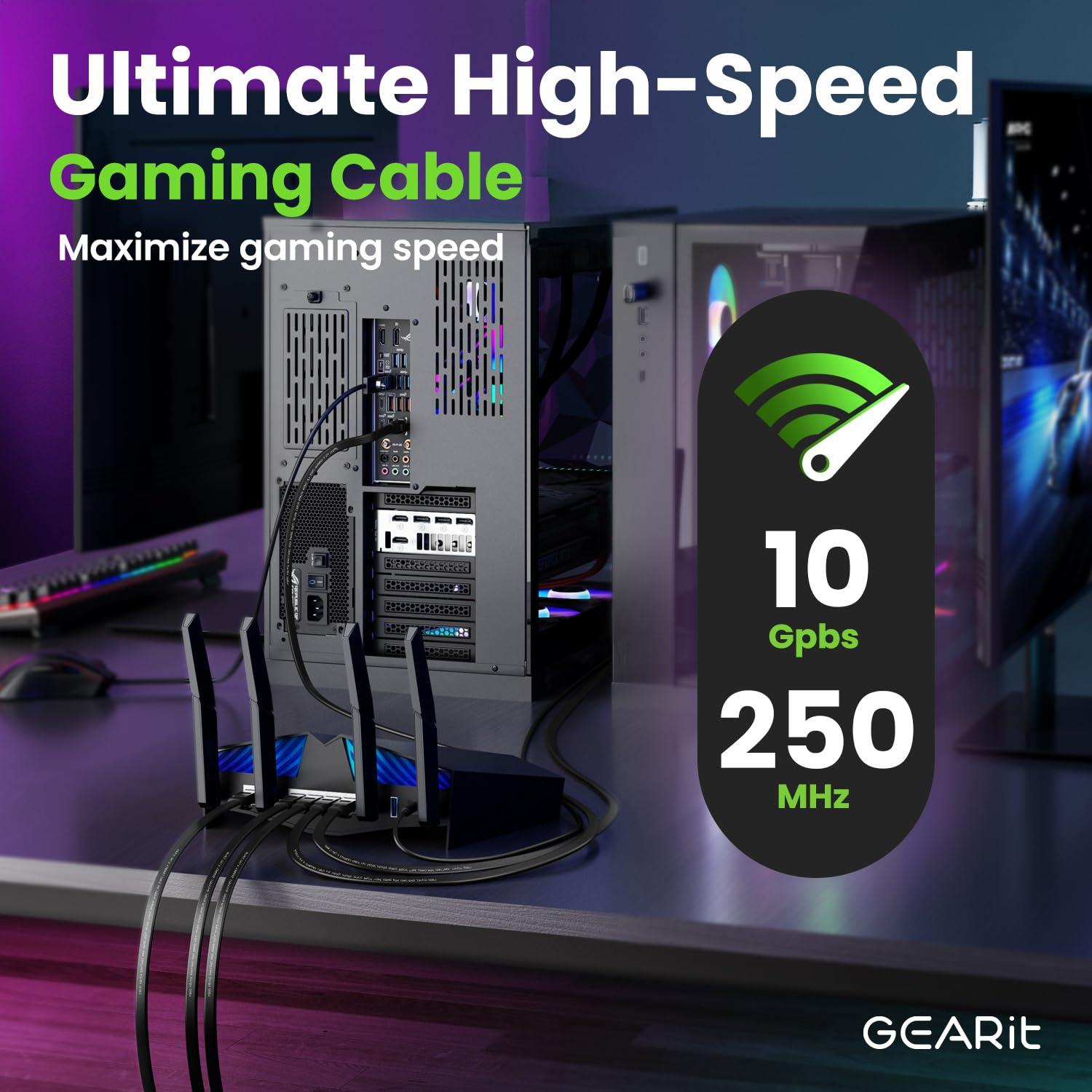 GearIT GearIT Cat 6 Outdoor Flat Ethernet Cable (75ft, Black) Direct Burial Rated LLDPE Jacket - Indoor Cat6 Shielded FTP 10Gbps High Speed Gaming Computer Network RJ45 Snagless Patch Cord Internet