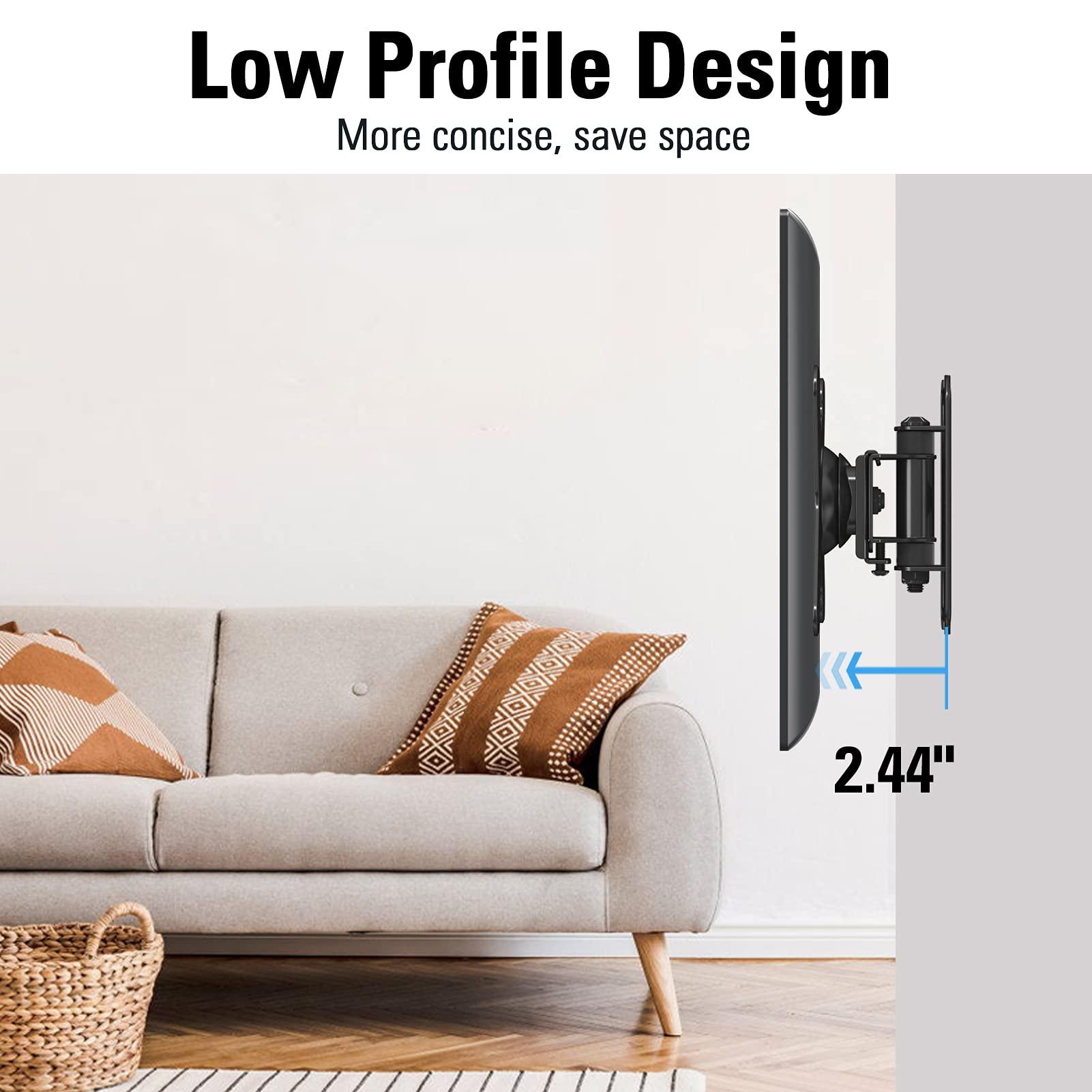 Mounting Dream Mounting Dream Monitor Wall Mount TV Bracket RV TV Mount for Most 10-26 inch TVs and Monitors, Small TV Mount with Swivel Tilt Rotation, Monitor Mount up to VESA 100x100mm and 33LBS