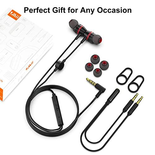 1Mii 1Mii Wired Earbuds with Microphone & Volume Control, in-Ear Headphones Magnetic with Deep Bass, Noise Isolating, High Sound Quality Earphones with 3.5mm Jack for Phone, Android, PC, iPad, MP3(Black)