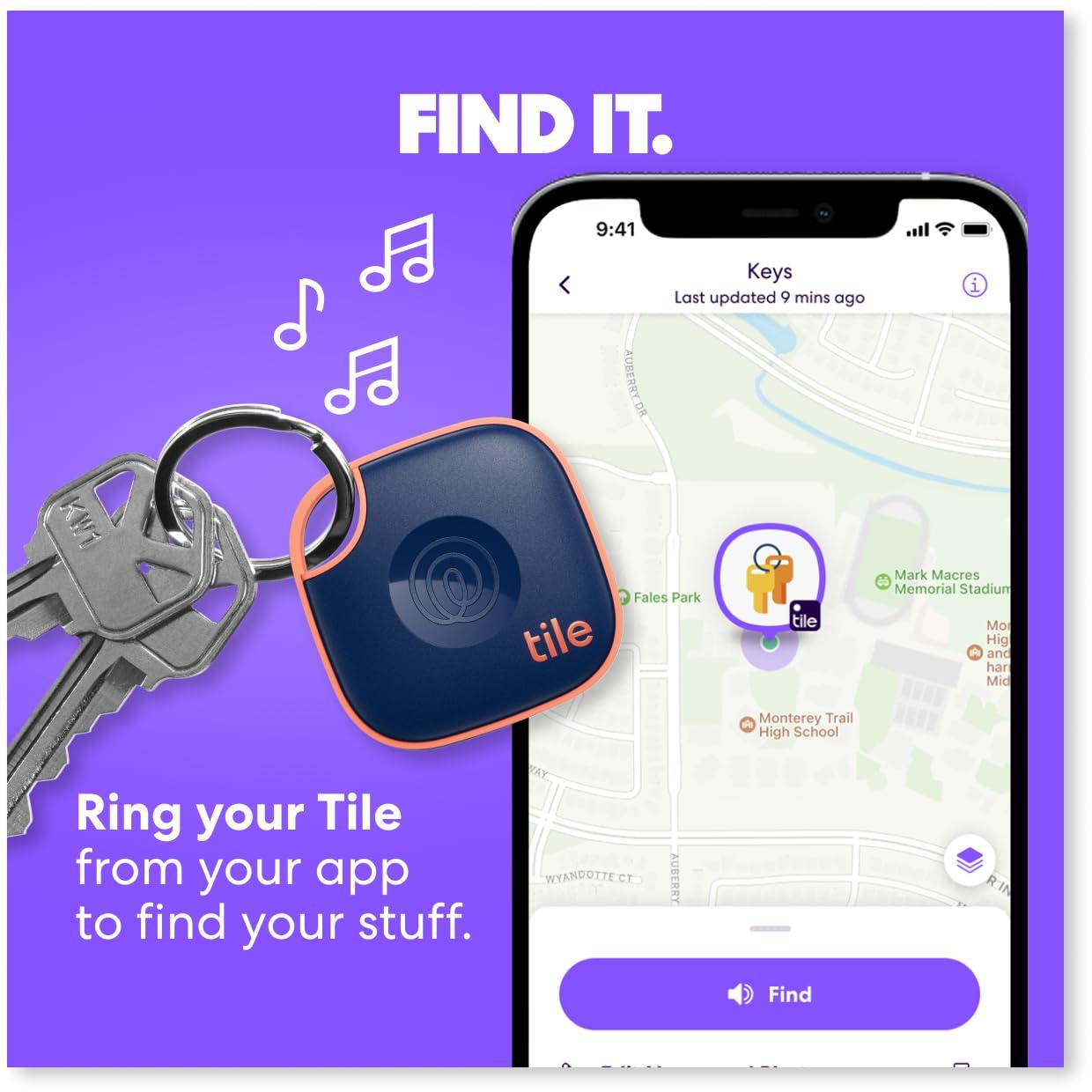 Tile Tile by Life360 Mate (2024) Bluetooth Tracker, Keys Finder and Item Locator for Keys, Bags and More. Phone Finder. Both iOS and Android Compatible. 4-Pack (Black)