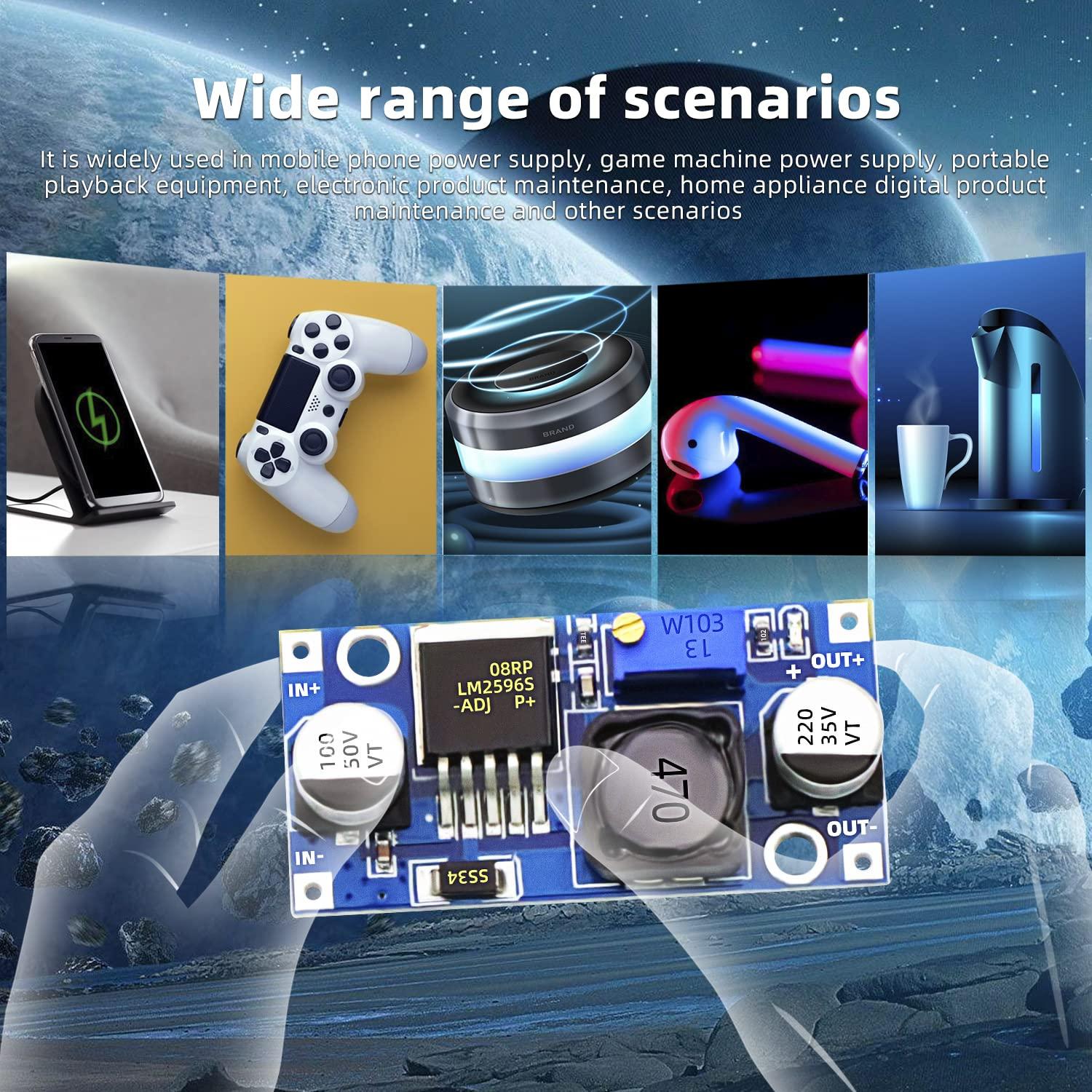 DaFuRui Dafurui 10 Pack LM2596 DC-DC Adjustable Buck Converter 3.0-40V to 1.5-35V Power Supply Step Down Voltage Regulator Module