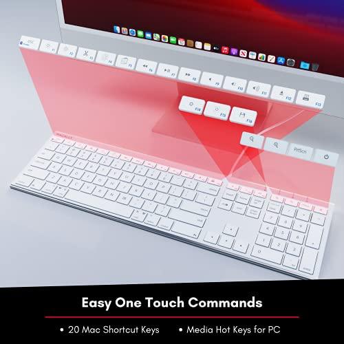 Macally Macally Slim USB Wired Keyboard for Mac and Windows - Simple and Sophisticated - USB Apple Keyboard with Numeric Keypad for Mac Mini / Pro, Macbook, iMac with 110 Scissor Switch Keys and 20 Shortcuts