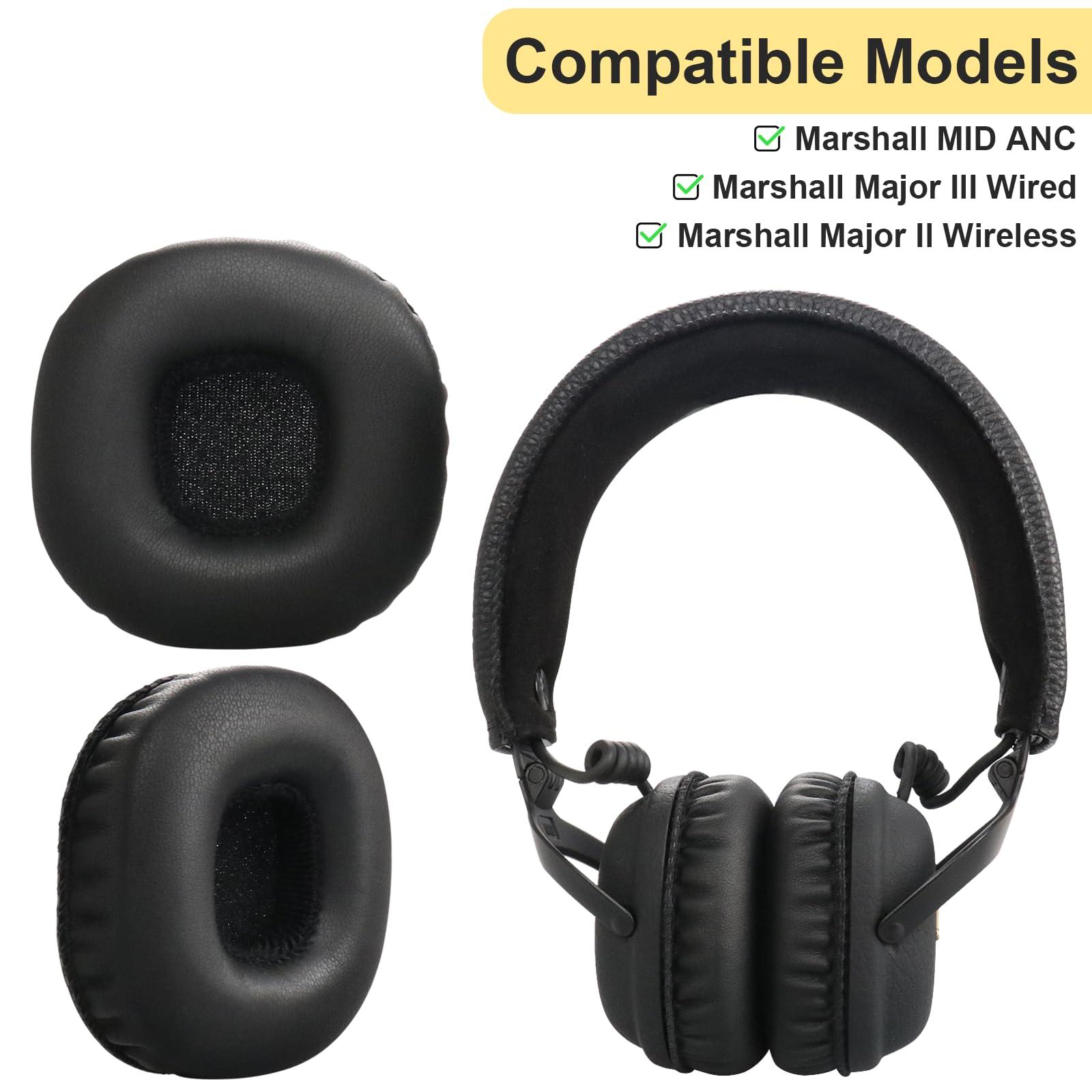 Sodorous Mid ANC Replacement Ear Pads Ear Cushions Compatible with Marshall Mid ANC Active Noise Cancelling On-Ear Headphone Earpads Repair Parts