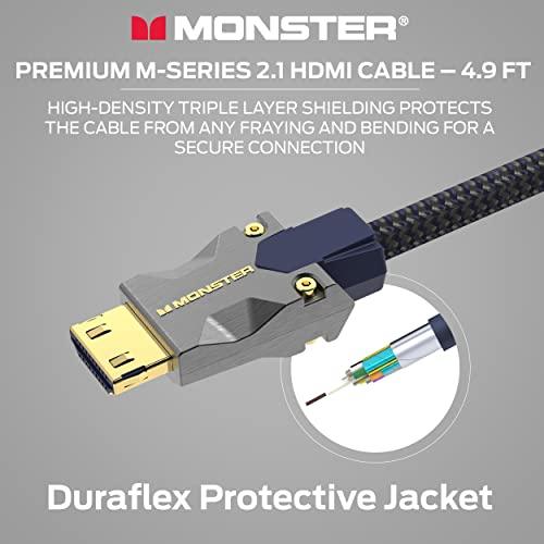 Monster Monster M-Series 3000 Certified Premium 8K High Speed - 2.1, 4K 120Hz , 48 Gbps- HDMI Cables for Apple TV, Roku, Smart TV, Laptop, Montior - 4.9 ft