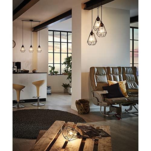 EGLO EGLO Lighting 94191A Three Light Pendant, Matte Black, 72.00x12.25x12.13