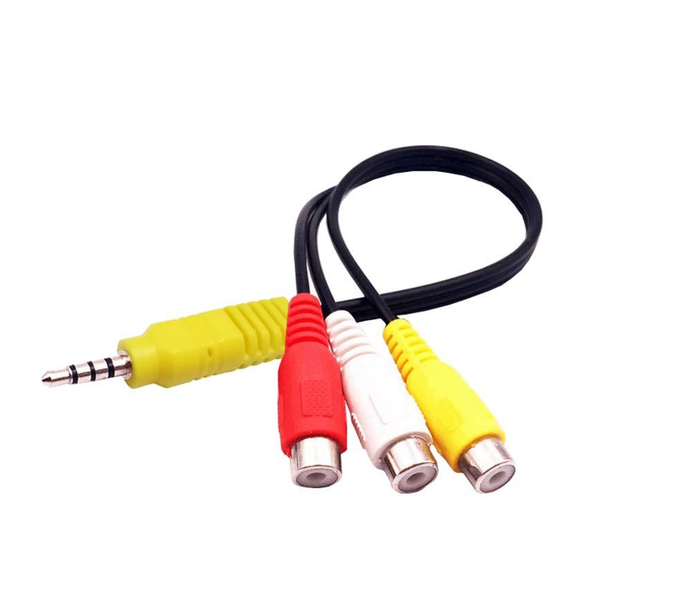 AILTECK Audio Video AV Composite Adapter Cable Replacement for Samsung TV, 3 RCA to 3.5mm AV Input Adapter