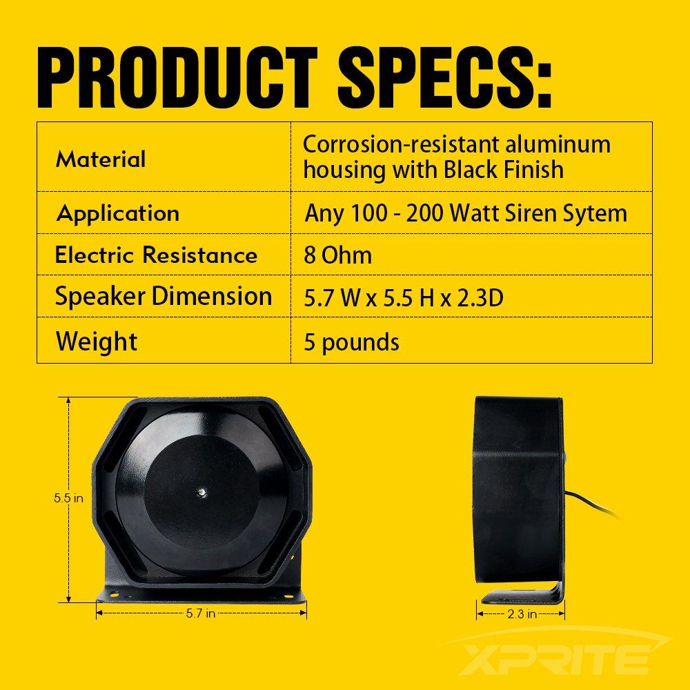 Xprite Xprite Compact 200 Watt High Performance Extra Slim Siren Speaker (Capable with Any 100 - 200 Watt Siren)