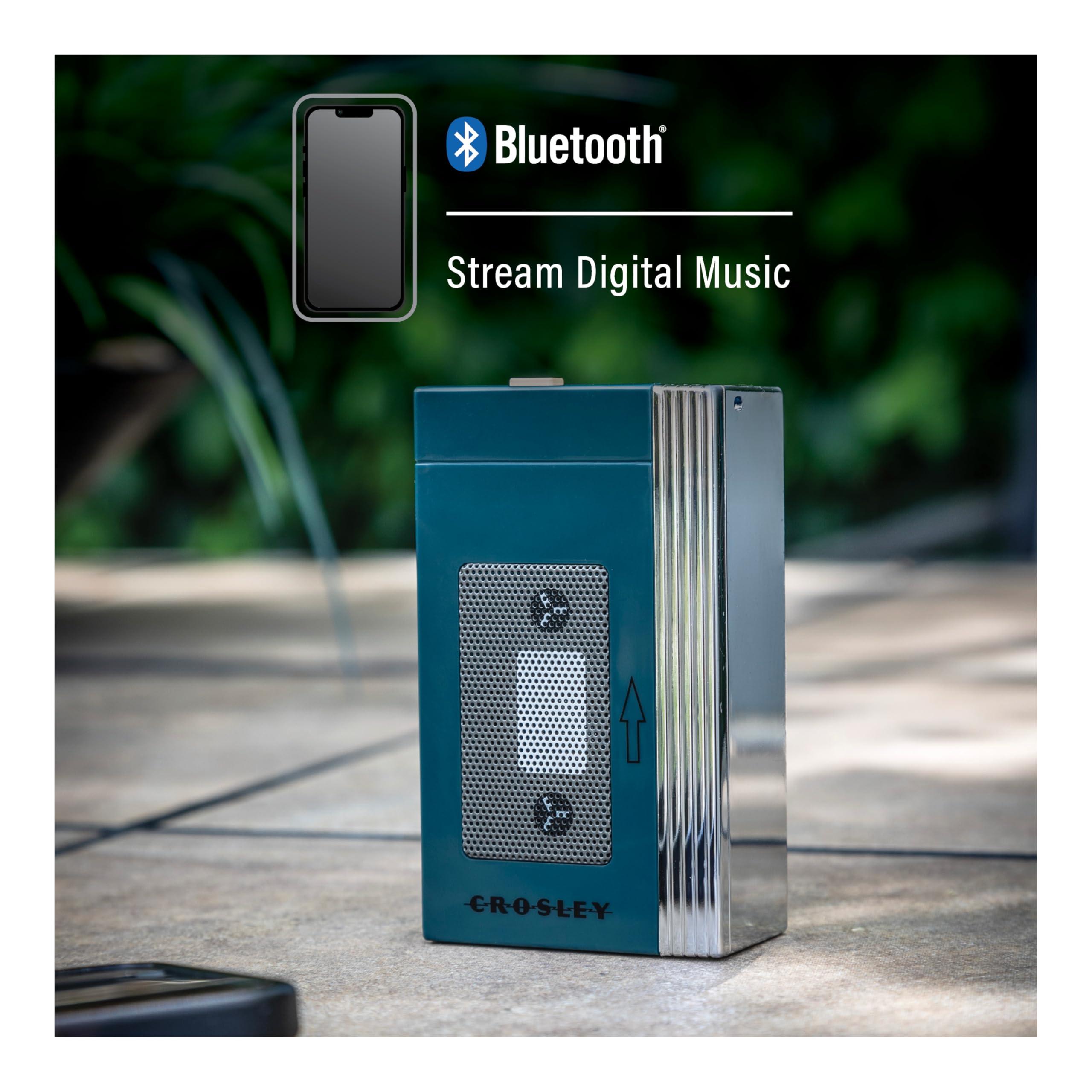 Crosley Crosley CR3047A-TL Mini Retro 80's Portable Bluetooth Speaker, Wireless with Microphone, Vintage, Teal