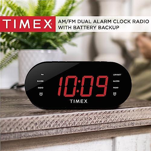 Timex Timex T231G AM/FM Dual Alarm Clock Radio with 1.2-Inch Display and Line-In Jack (Gunmetal)
