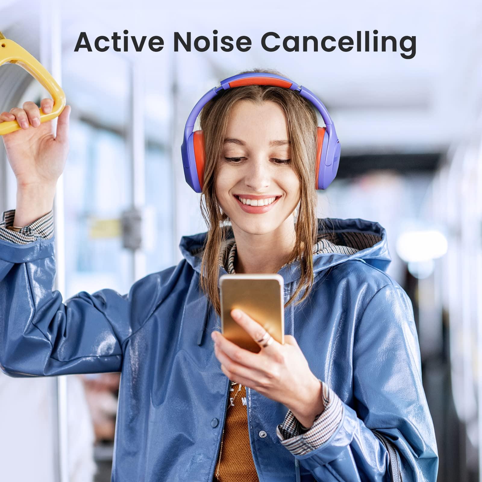 HAYLOU HAYLOU S35 Hybrid Active Noise Cancelling Headphones, Wireless Over-Ear Headphones Bluetooth 5.2, 40H ANC Playtime, Clear Call