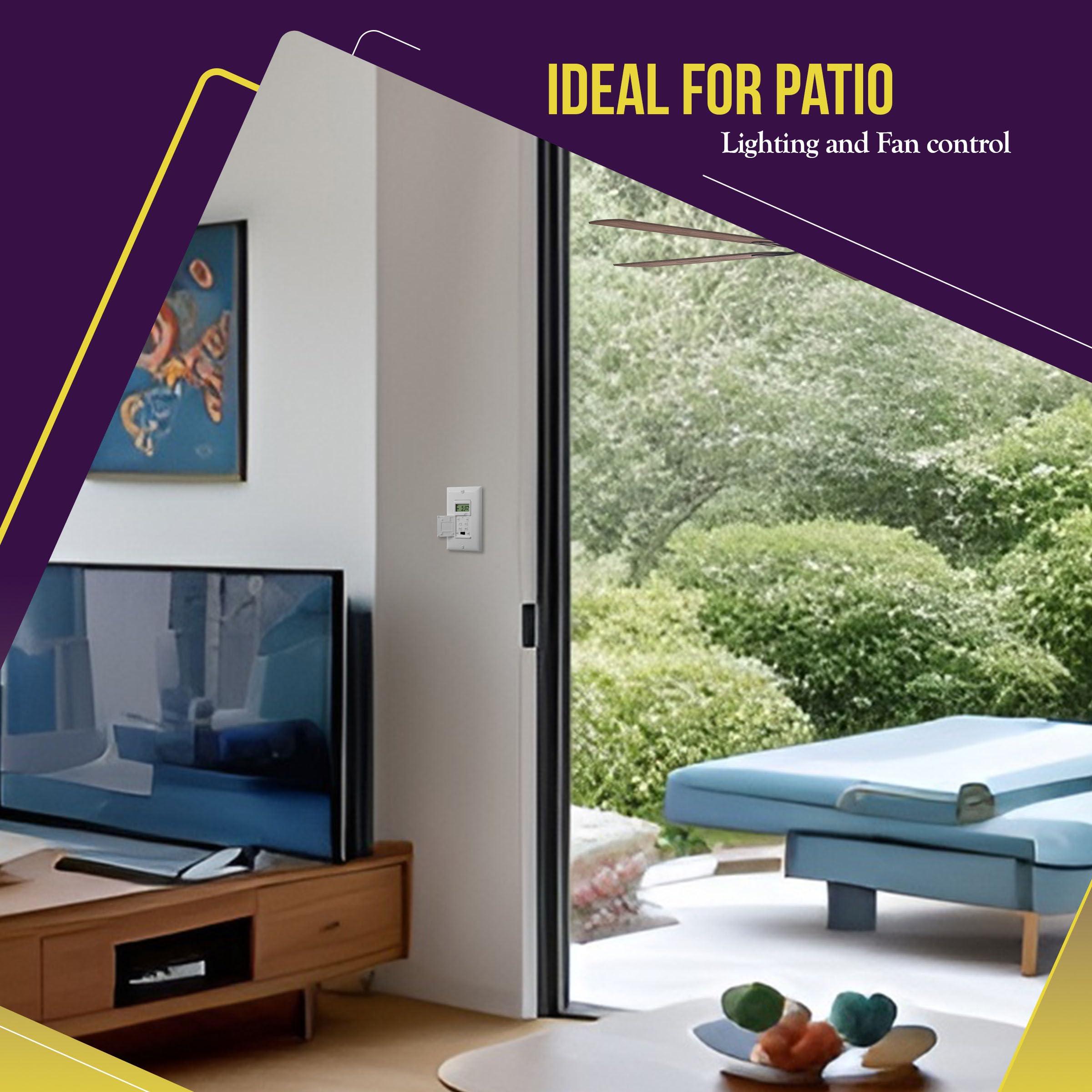 ENERLITES ENERLITES Programmable Digital Timer Switch for Lights, Fans, Motors, 7-Day 18 ON/OFF Timer Settings, Single Pole, Neutral Wire Required, UL Listed, HET01-C, White, 2 Pack