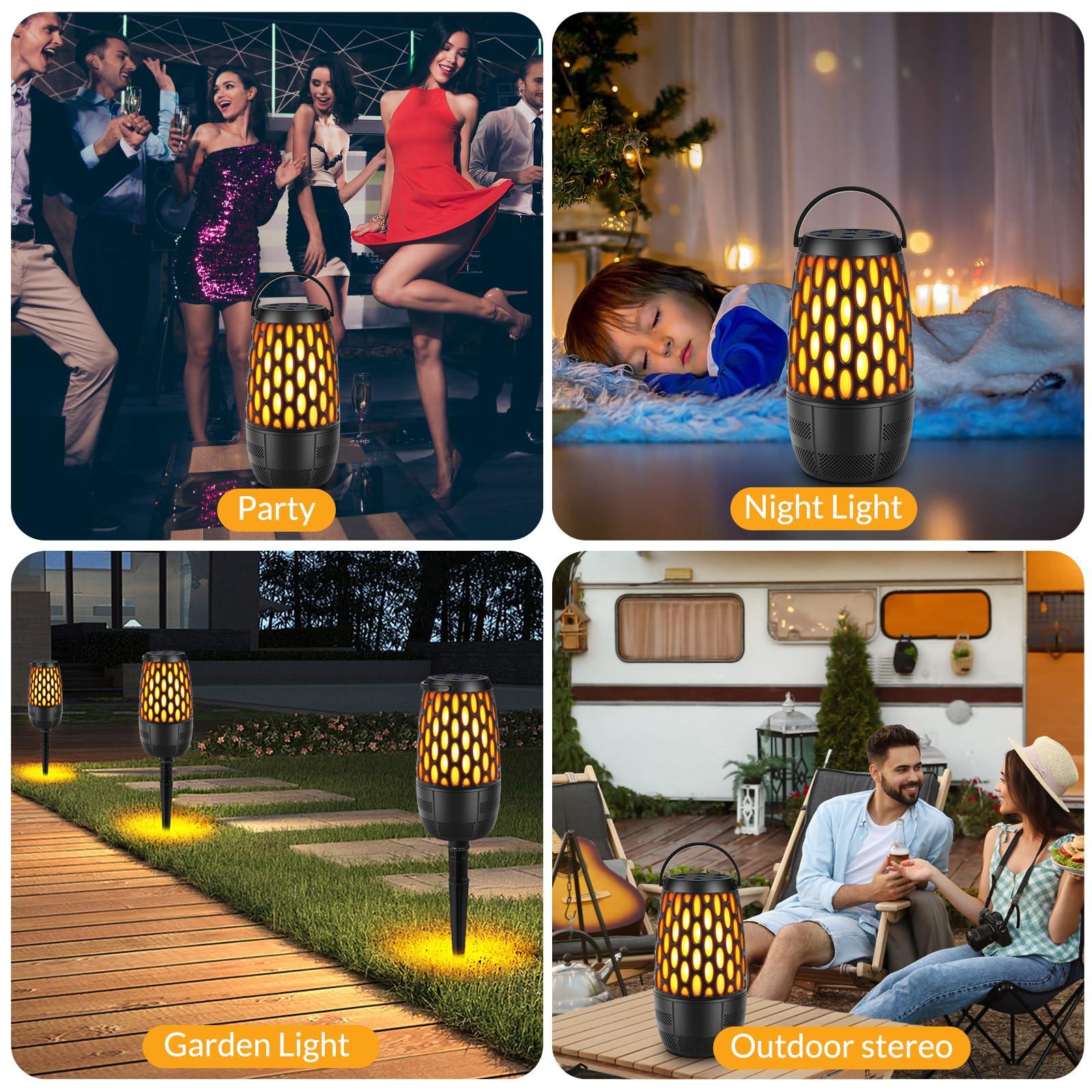 Boopp Outdoor Speakers with Lights, Mens Gifts for Birthday ,Portable Bluetooth Speaker,HD Stereo Sound,Multi-Sync up to 100 Speakers Auto-Pairing IPX7 Waterproof for Patio/Pool/Camping Cool Gadgets 2 Pack