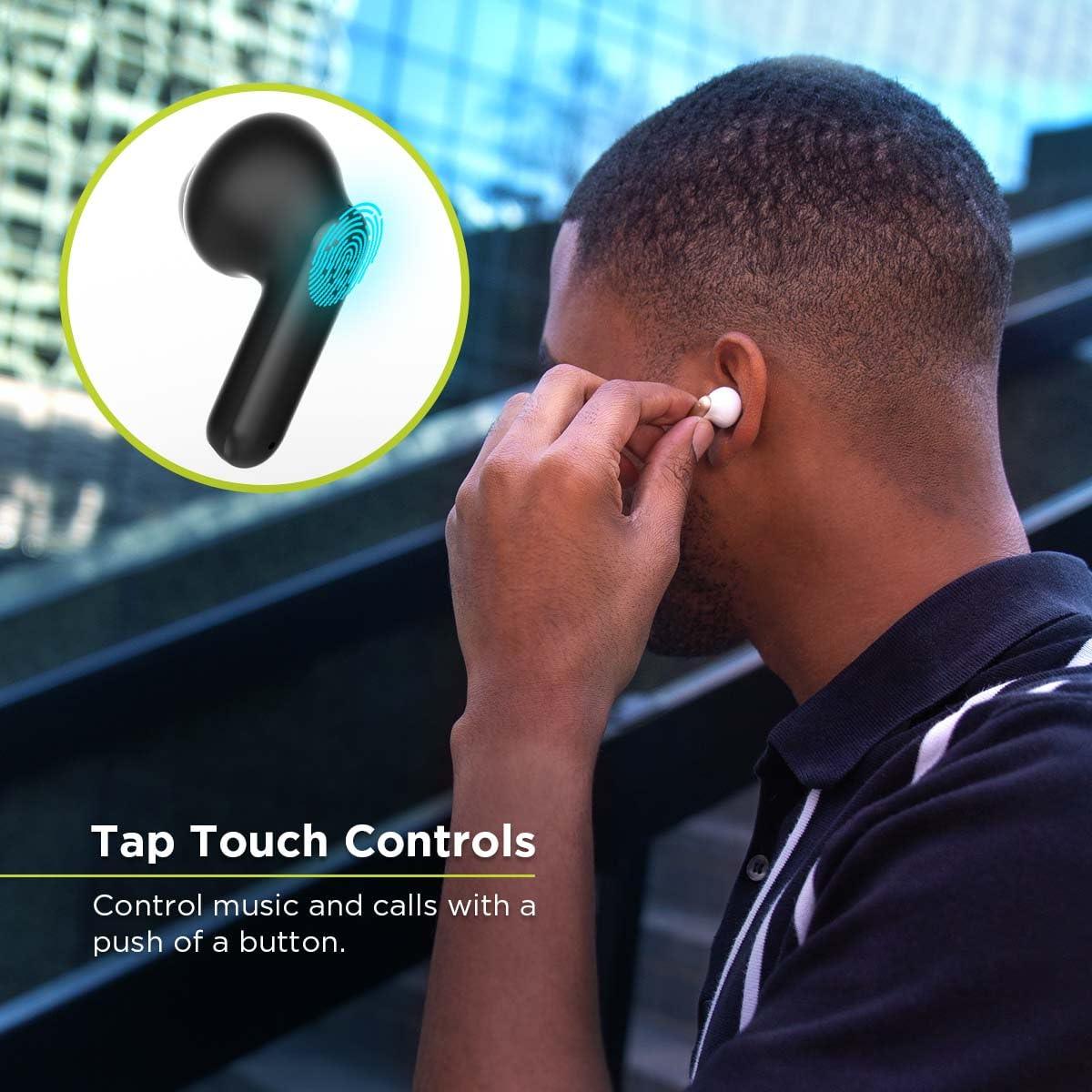 PureGear PureGear PureBoom Orbs PRO Active Noise Cancelling Wireless Earbuds with Zinc Alloy Case for iPhone & Android, Wireless Charging, Immersive Sound, Reduce Noise, Stereo in-Ear Headphones (Rose Gold)