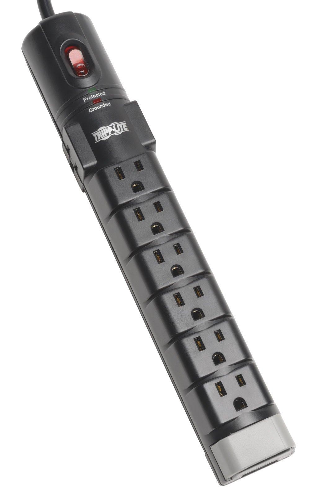 Tripp Lite Tripp Lite 8 Outlet Surge Protector Power Strip, 6ft Cord Right Angle Plug, Tel/Modem, & $150K INSURANCE (TLP806TEL)