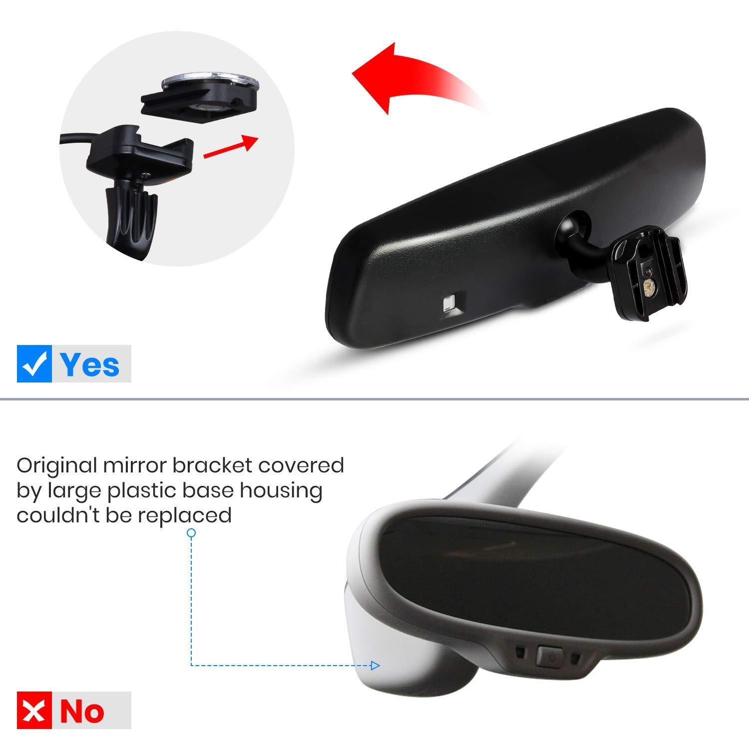 AUTO-VOX Rear View Mirror Camera with 4.3 Monitor, Super Night Vision OEM Backup Camera Mirror with IP 68 Waterproof Back Up Camera for Car, Rearview Mirror for Parking & Driving Safety AUTO-VOX T2