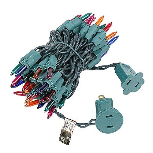 Novelty Lights Novelty Lights 50 Light Multi Christmas Mini String Light Set, Green Wire, Indoor/Outdoor UL Listed, 11' Long