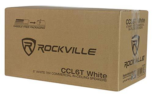 Rockville Rockville 12 CCL6T White 70V 6\" Commercial Ceiling Speakers 4 Restaurant/Office