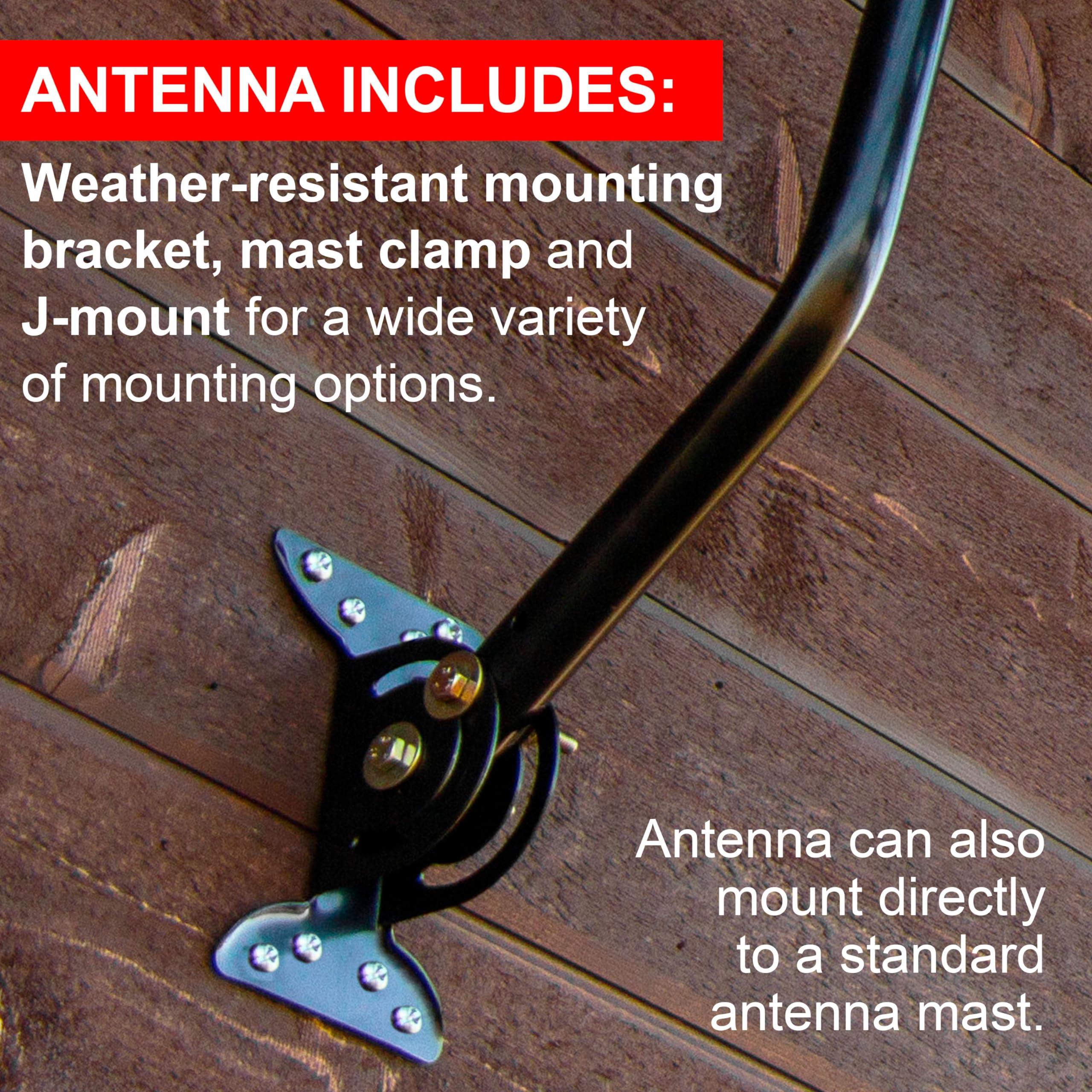 GE home electrical GE Outdoor HD Digital TV Antenna, Long Range Smart TV Antenna, Supports 4K 1080P HD Smart TV VHF UHF, J Mount Included for Attic or Outdoor, Weather Resistant, 29884