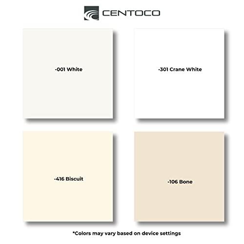 Centoco Centoco Elongated Toilet Seat Soft Close, Closed Front with Cover, Premium Seat, Plastic, Made in the USA, Crane White (Cotton/Bright)