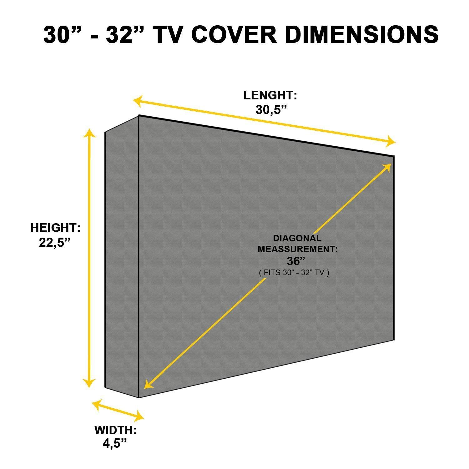 KHOMO GEAR KHOMO GEAR Outdoor TV Cover - Panther Series - Universal Weatherproof Protector for 30-32 Inch TV - Fits Most Mounts & Brackets