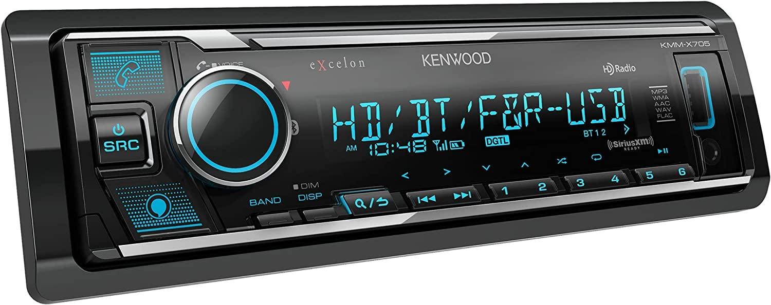 Kenwood KENWOOD KMM-X705 Media Receiver with Bluetooth, Alexa Built-in, HD Radio, Front USB, SiriusXM Ready, Spotify, Pandora, for iPhone and Android Phone, KENWOOD Music Mix | Plus SXV300V1 SiriusXM Tuner