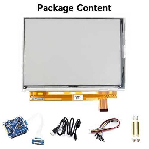 waveshare waveshare 9.7inch E-Ink Display HAT Compatible with Raspberry Pi4B/3B+/3B/2B/B+/A+/Zero/Zero W/WH/Zero 2W 1200x825 Resolution IT8951 Controller USB/SPI/I80 Interface Supports Partial Refresh